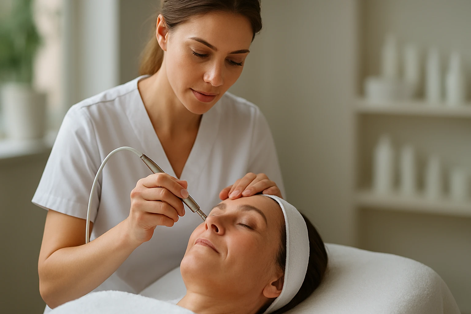 Profesionalne ošetrenie vyhladzovania vrások v kozmetickej klinike.