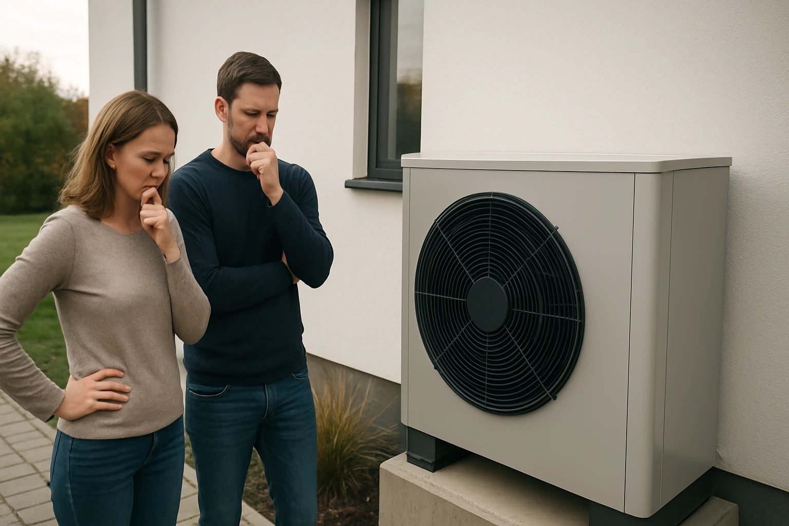 Pár zvažuje inštaláciu tepelného čerpadla pred domom