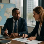 Obchodná porada o expanzii firmy do zahraničia