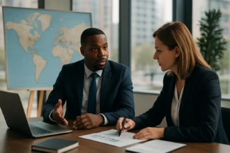 Obchodná porada o expanzii firmy do zahraničia