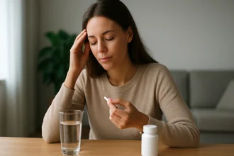 Žena užívajúca Magne B6 na podporu zdravia