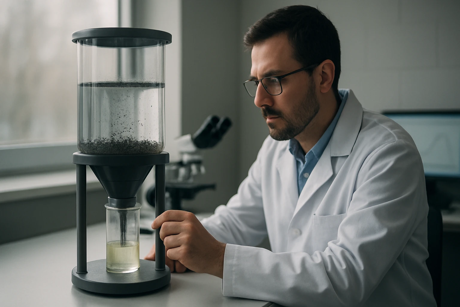 Vedec skúma gravitačný filter v laboratóriu