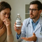 Lekár informuje pacientku o etylacetáte a jeho účinkoch