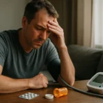 Muž so závratmi a liekmi na zníženie krvného tlaku.