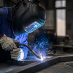 Zváranie kovov pomocou CO zvárania v priemyselných podmienkach.