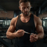 Športovec pripravujúci drostanolón v posilňovni.