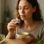 Žena s olejom Litsea cubeba, zdravie a aromaterapia