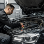Mechanik upravuje motor vozidla pre zvýšenie výkonu pomocou tuningboxu